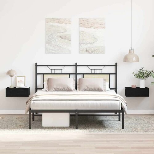  Plutajući noćni ormarići 2 kom. crni hrast 40x32x15 cm inženjerski drvo - Crni hrast 2 Cijene