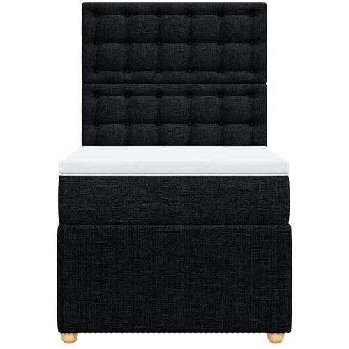 VidaXL Box spring krevet s madracem crni 90x190 cm od tkanine Slike