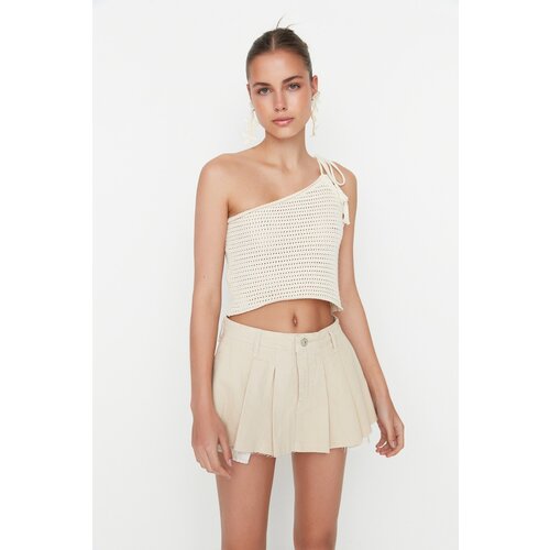 Trendyol Shorts - Ecru - Low Waist Slike