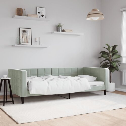 vidaXL Raztegljiva postelja svetlo siva 90x200 cm žamet Cene