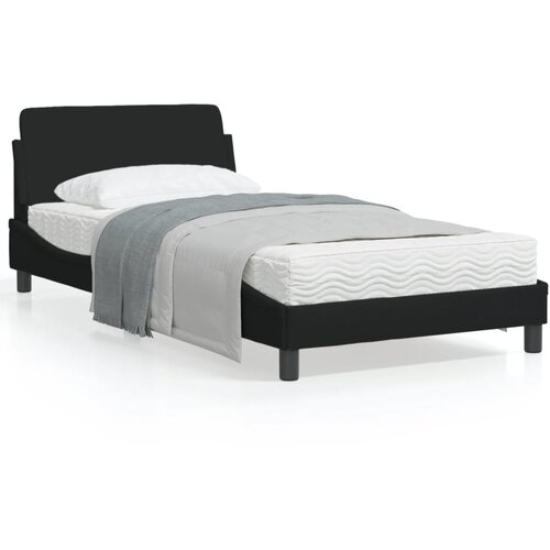 VidaXL Okvir za krevet s uzglavljem crni 100x200 cm od tkanine Slike