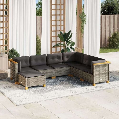  7-dijelni set vrtnih sofa sivi od poliratana Cijene