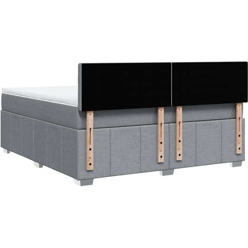 VidaXL Krevet s oprugama i madracem svjetlosivi 180x200 cm od tkanine Slike