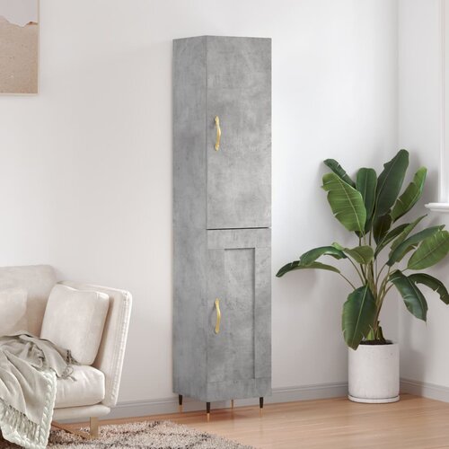 VidaXL Visoka komoda siva betona 34 5x34x180 cm od konstruiranog drva Slike