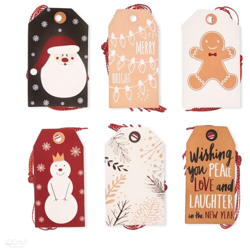  Novogodišnje etikete za dekoraciju 24 kom | Merry and Bright Cijene