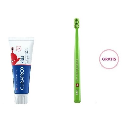 Curaprox kids jagoda pasta za zube za decu od 2+ 60ml + četkica gratis Slike