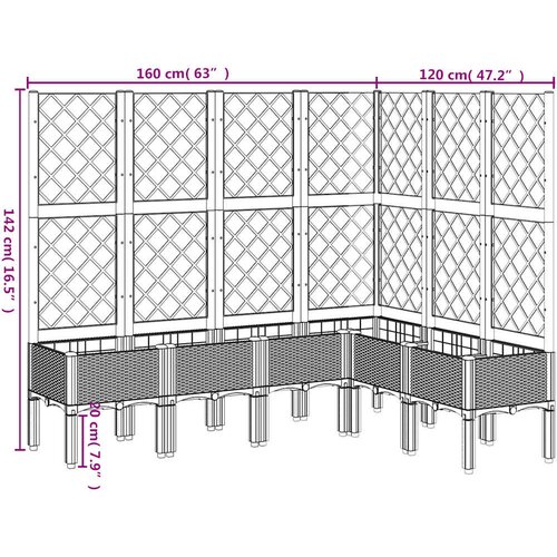  Vrtna sadilica s re&amp;scaron;etkom plava siva 160x120x142 cm PP Slike
