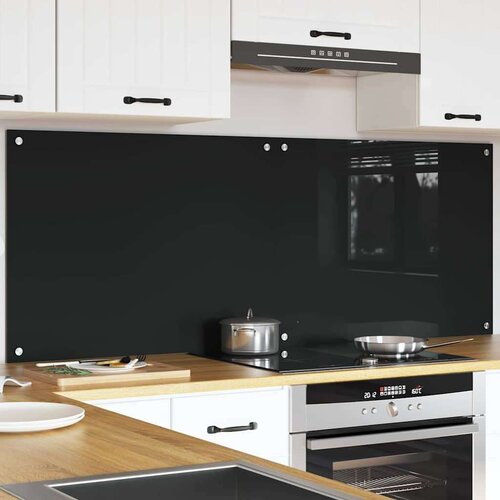 VidaXL Kuhinjski za&amp;scaron;tita Crna 80 x 60 x 0.8 cm Slike
