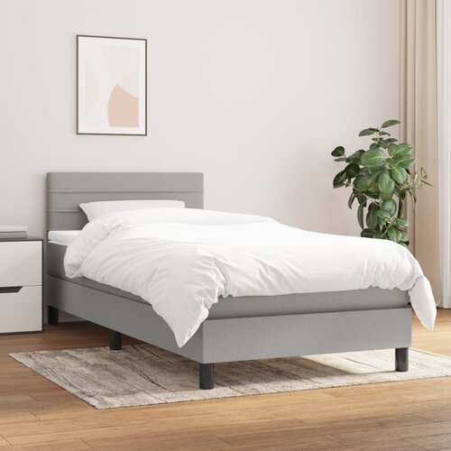 The Living Store Box spring postelja z vzmetnico svetlo siv 100x200 cm blago - Box Spring Postelja, (21518593) Cene
