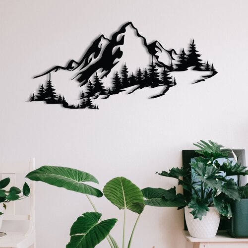 Mountain 3 black decorative metal wall accessory Slike