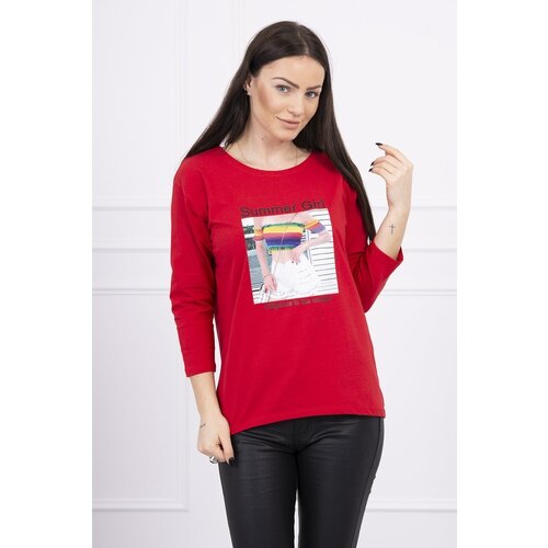 Kesi Blouse with Summer Girl print red Slike