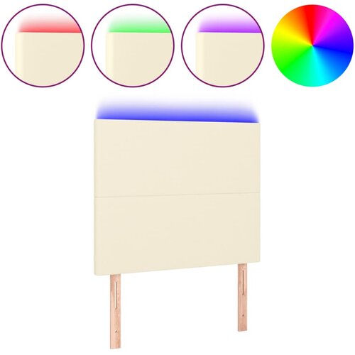  LED uzglavlje krem 90x5x118/128 cm od umjetne kože Slike