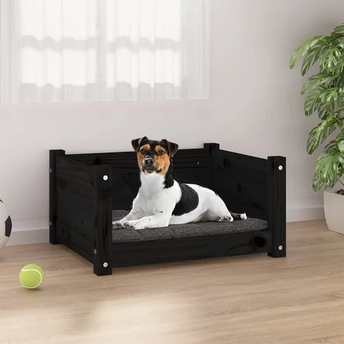 Krevet za pse crna 55,5 x 45,5 x 28 cm od masivne borovine