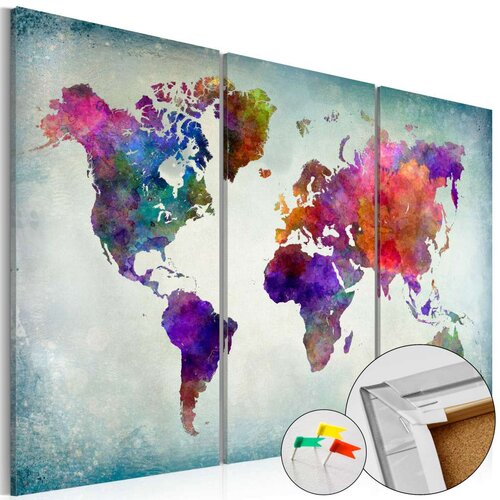  Slika na plutenoj podlozi - World in Colors [Cork Map] 60x40 Cijene