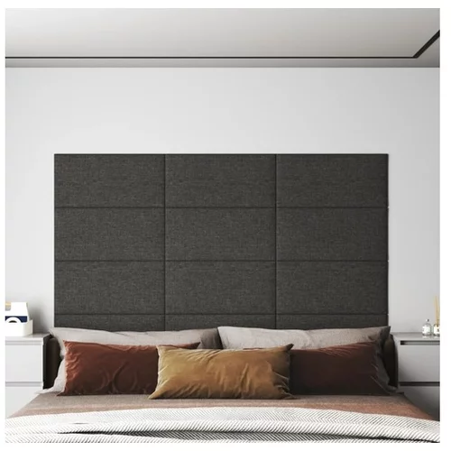  Stenski paneli 12 kosov temno sivi 60x30 cm blago 2,16 m²