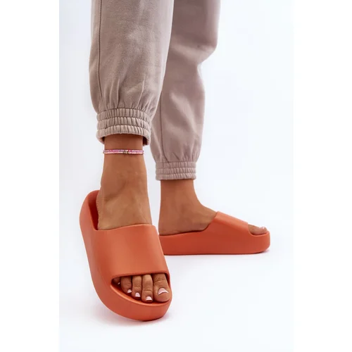 FB3 Women's Slides on Thick Sole Orange Oreithano