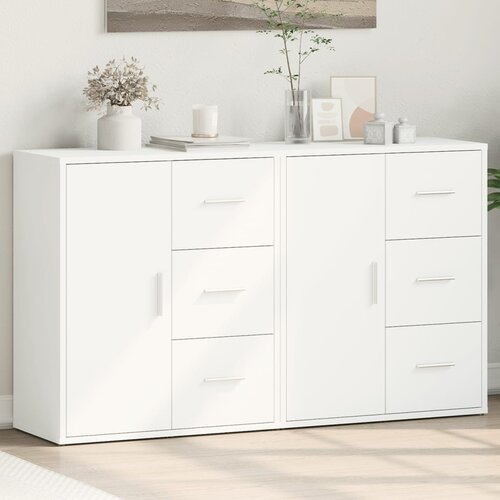 The Living Store Komoda 2 kosa bela 60x31x70 cm inženirski les - Komoda, (21661143) Slike