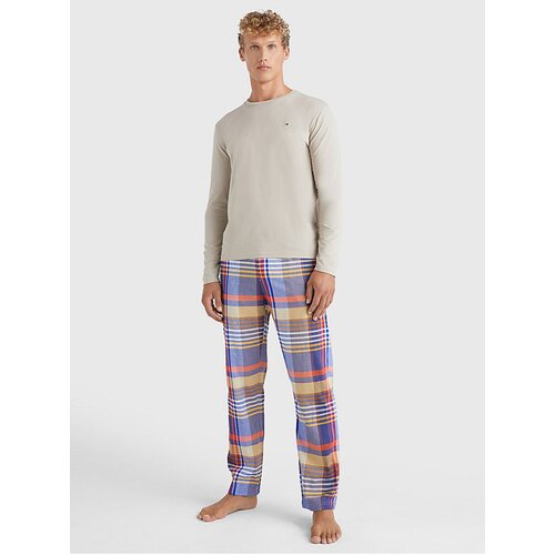 Tommy Hilfiger Blue-Beige Mens Checkered Pajamas - Men Slike