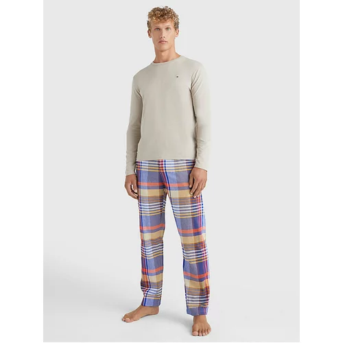 Tommy Hilfiger Blue-Beige Mens Checkered Pajamas - Men