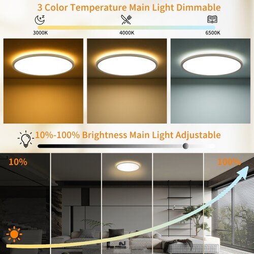  Brilagi - LED prigu&amp;scaron;iva svetiljka ULTRA SLIM LED/24W/230V prečnik 42 cm bela + daljinski upravljač Slike