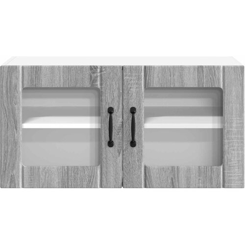  Zidni stakleni ormarić Lucca Siva sonoma 80 x 31 x 40 cm Slike
