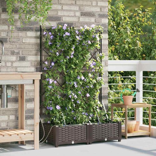  Vrtna saksija 2 pcs Smeđa 80 x 40 x 126 cm Plastika Cene