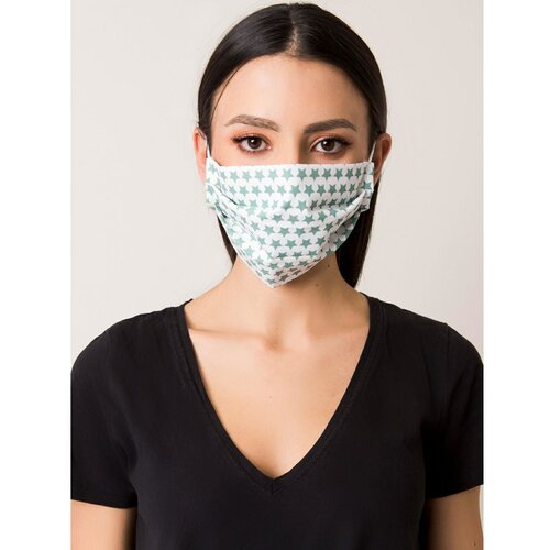 Fashion Hunters White and green protective mask with imprint Cene