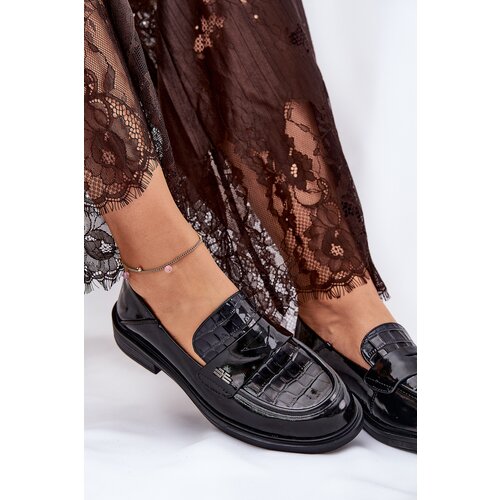 VINCEZA Lacquered Leather Moccasins Women Slike