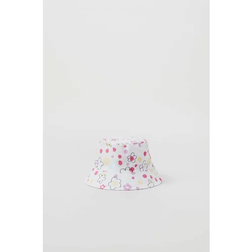 OVS Otroški bombažni klobuk roza barva