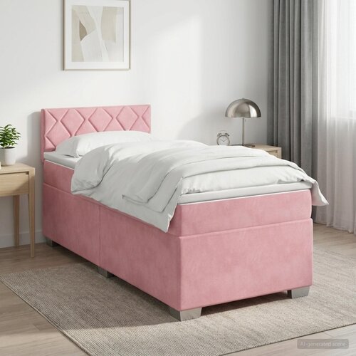  Boxspring krevet s madracem Ružičasta 90 x 200 cm Baršun Cene