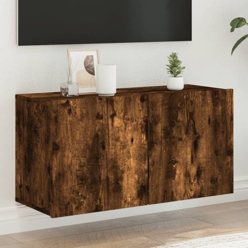  The Living Store Stenska TV omarica dimljen hrast 80x30x41 cm - TV Omarica, (21555152) Slike