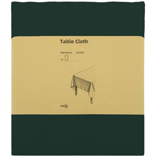  Tkanina za stol 5 kom. Tamnozelena 140 x 260 cm Poliester Slike