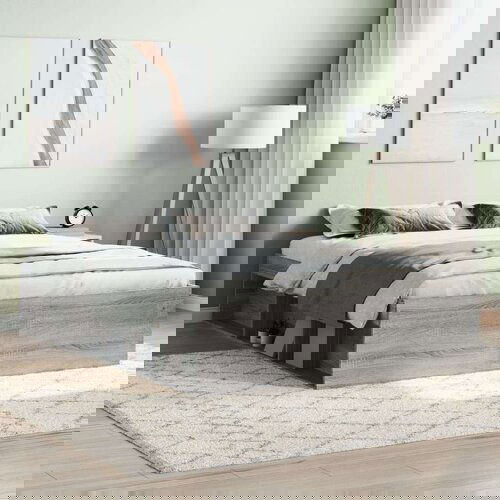  Kreveta siva boja hrasta 135 x 190 cm bračni Cijene