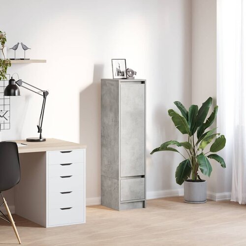 Furnova Visoka omara betonsko siva 29,5x34x119,5 cm inženirski les, (21954241) Slike