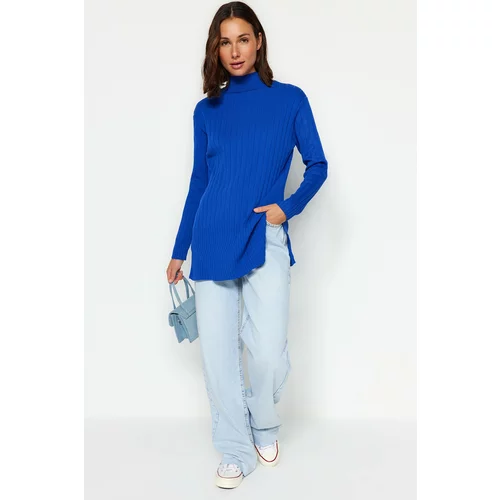Trendyol Sweater - Blue - Fitted