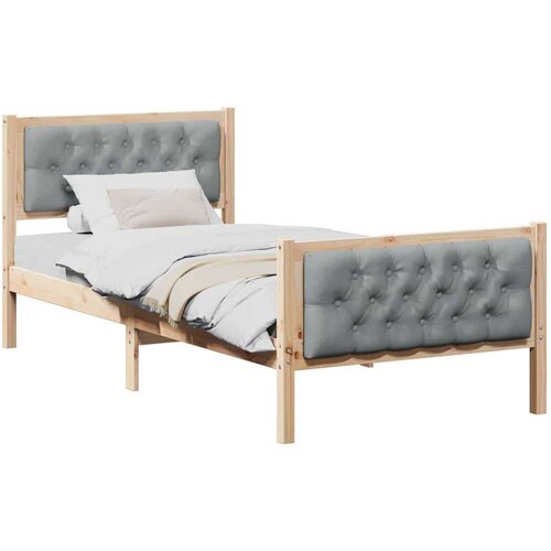  Okvir za krevet Svijetlo siva 90 x 200 cm tkanina Slike