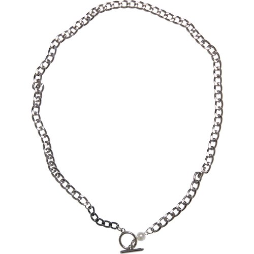 Urban Classics Accessoires Pearl Fastener Necklace silver Slike