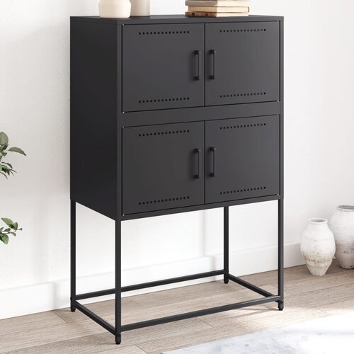 vidaXL Komoda črna 68,5x38,5x107 cm jeklo Cene