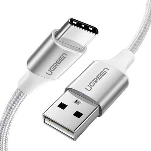 USB-A 2.0 na USB tip C kabl Alu.0.25m Beli Slike