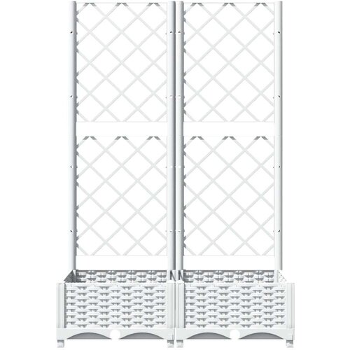 VidaXL Vrtna sadilica s re&amp;scaron;etkom bijela 80 x 40 x 121 5 cm PP Slike