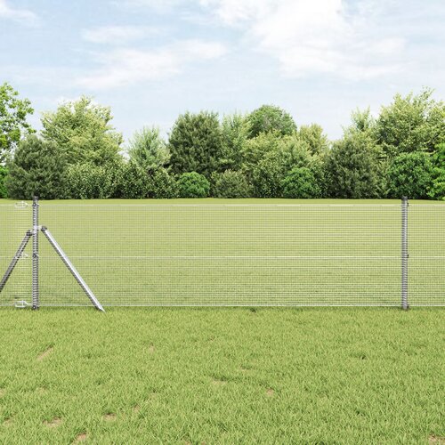 VidaXL Varjena Žična Ograja z 13 Stebri 0.4x50 m Pocinkano Jeklo Slike
