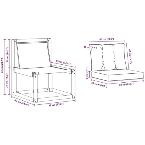  Set vanjskih sofa Čvrsto drvo akacije i Textilene Slike