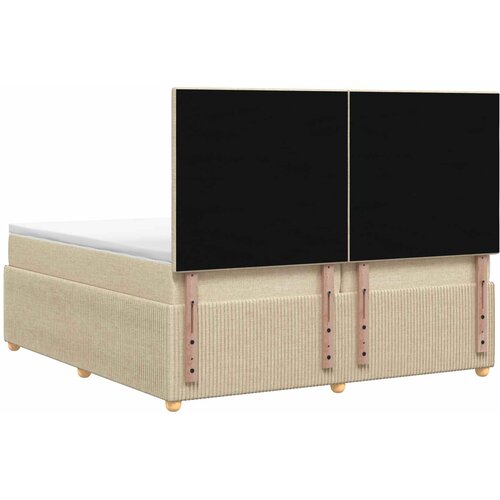  LED okvir za krevet s madracem Krem 200 x 200 cm Tkanina Slike