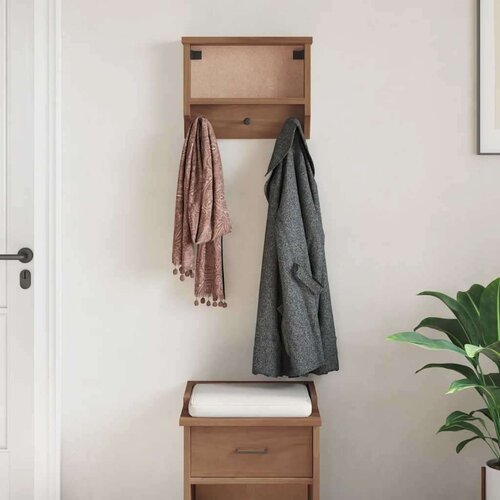 VidaXL Stenski obe&amp;scaron;alnik za pla&amp;scaron;če &amp;quot;SANDNES&amp;quot; 45x12x35 cm les borovega Slike
