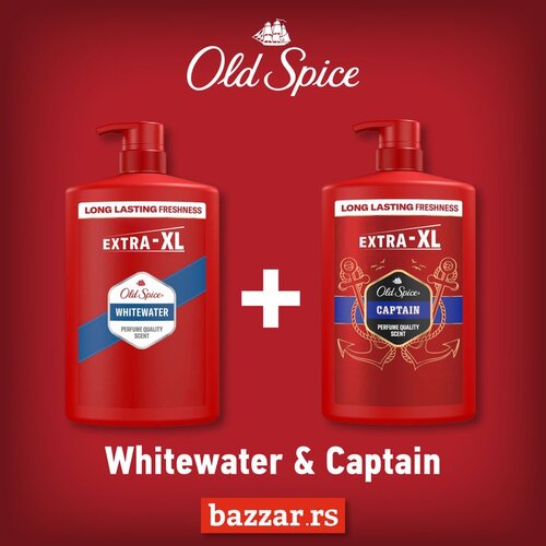 Old Spice Whitewater 3u1 gel za tuširanje 1000ml + Captain 3u1 gel za tuširanje 1000ml Cene