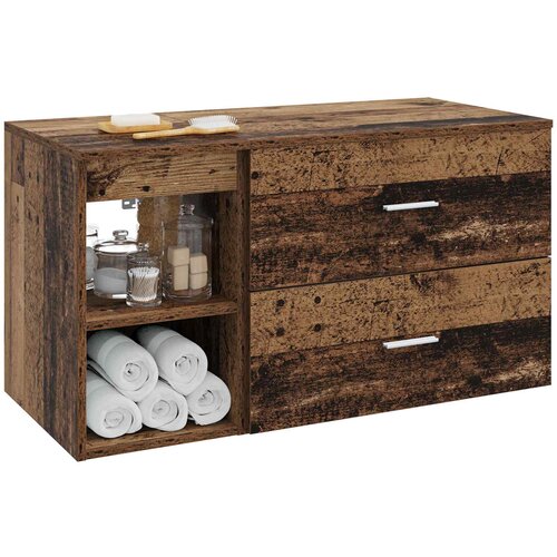  Set namje&amp;scaron;taja za kupaonicu 2 kom. Staro drvo Konstruirano drvo Smeđa 62,5 x 44,5 x 50 cm Slike