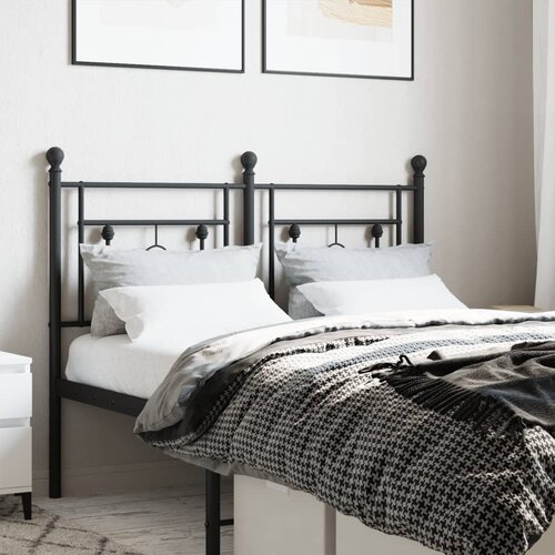 VidaXL Metalno uzglavlje crno 120 cm Slike
