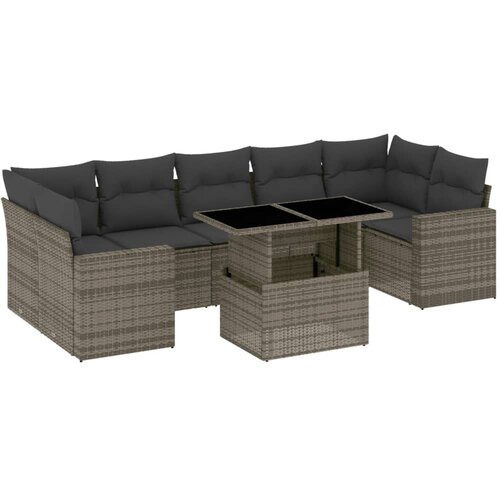 Maison Chic Seti vrtnega pohištva - Vrtna garnitura - Vrtni pohištvo set 8-delna z blazinami siv poli ratan, (21801028) Cene