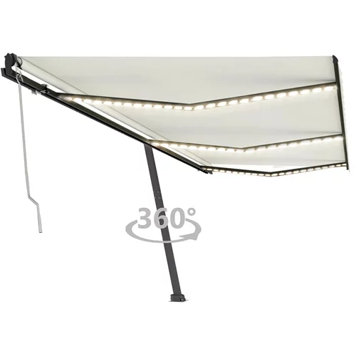  Automatska tenda sa senzorom za vjetar LED 600 x 350 cm krem