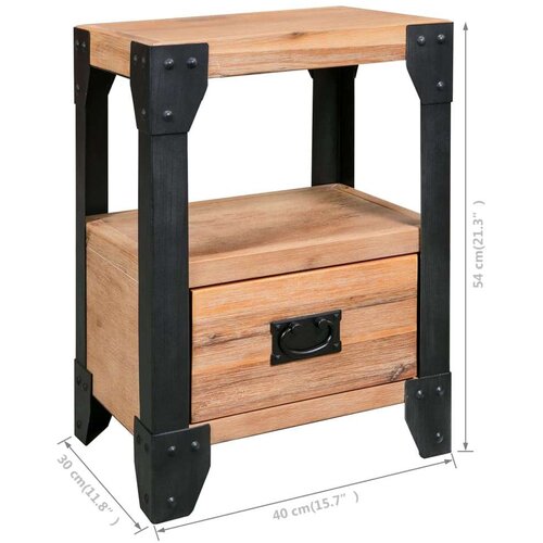 vidaXL Nočne omarice 2 kosa trden akacijev les in jeklo 40x30x54 cm Cene